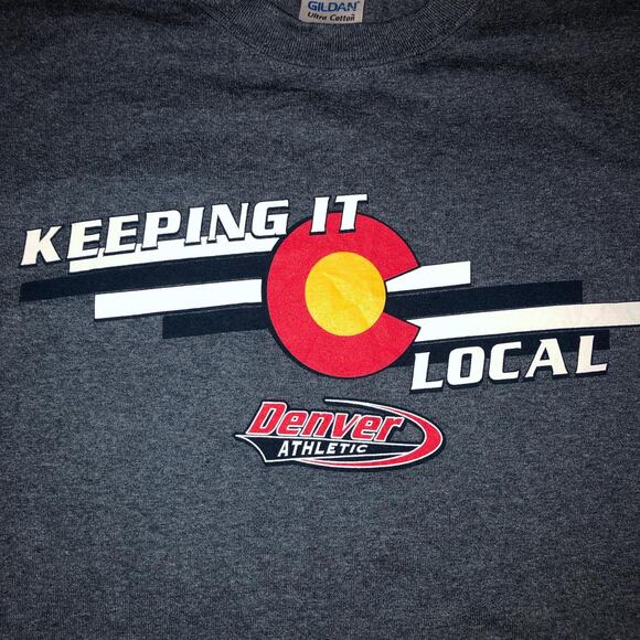 Men’s Blue Denver Athletic ‘Keeping It Local’ Graphic Tee - Picture 3 of 4